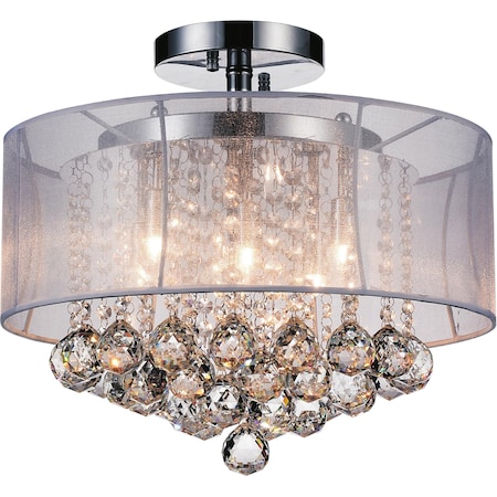 Cwi Lighting Radiant 6 Light Drum Shade Flush Mount With Chrome Finish 5062C16C (Clear + W)
